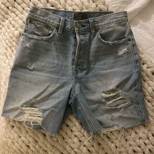 Abercrombie & Fitch high rise denim shorts